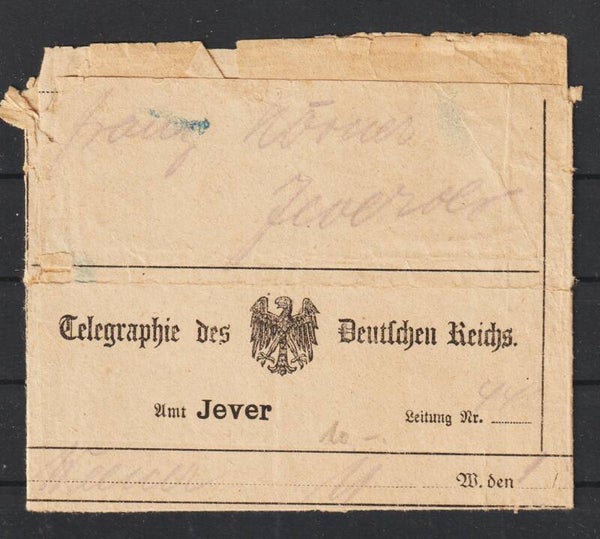 Telegram Jever 1922  (s24144)