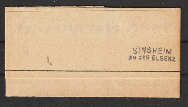 Telegram Sinsheim an der Elsenz  1917  (s24144)