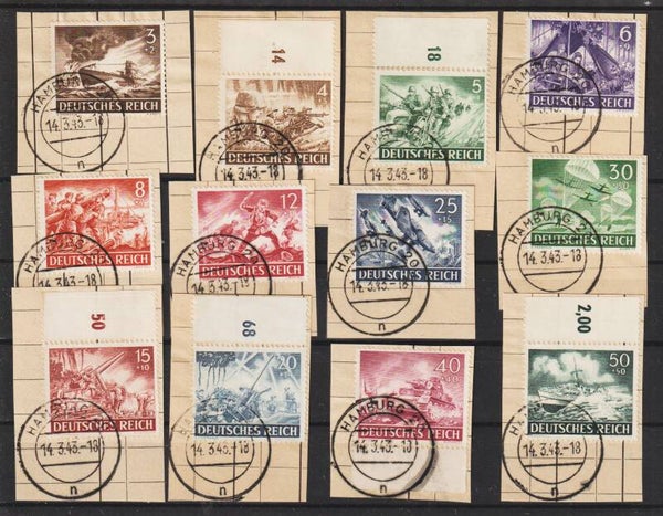 MiNr. 831-842 auf Briefstücke  (s24150)
