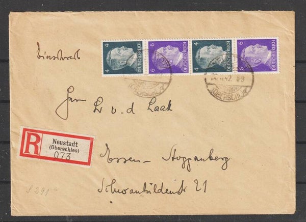 MiNr. S 291, 292 auf Brief  NEUSTADT (OBERSCHL) 30.11.42  (s24150)