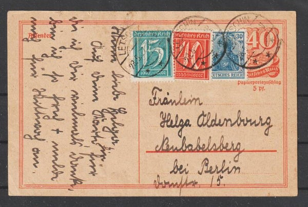 Ganzsache P 141 mit ZuF, LETSCHIN 28.5.22  (s24153)