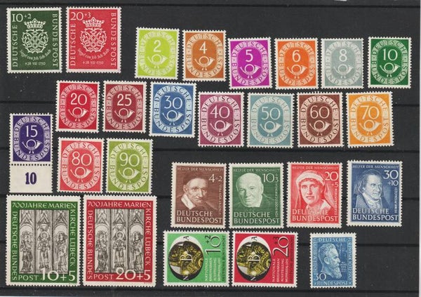 Jahrgang 1950/1951, MiNr. 121-122, 123-138, 139-140, 141-142, 143-146, 147 postfrisch ** (s24154)