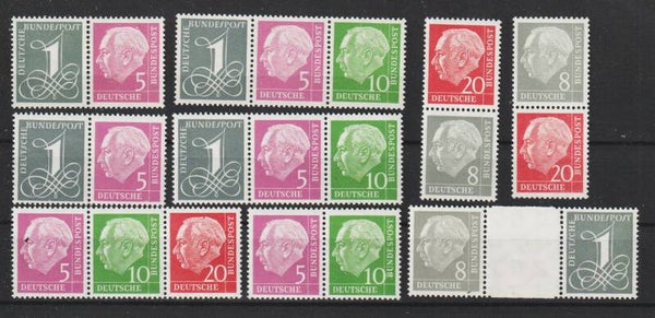 Zusammendrucke ZD Heuss 1954 postfrisch ** (s24157)