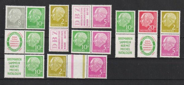 Zusammendrucke ZD Heuss 1954 postfrisch ** (s24157)
