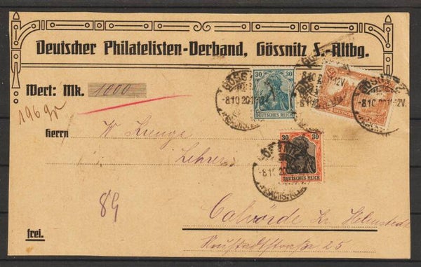 "Deutscher Philatelisten-Verband" GÖSSNITZ 8.10.20  (s24158)