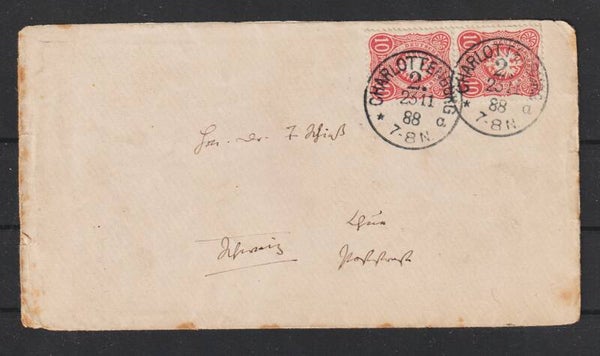 MiNr. 41 MeF auf Brief  CHARLOTTENBURG  23.11.88   (s24161)