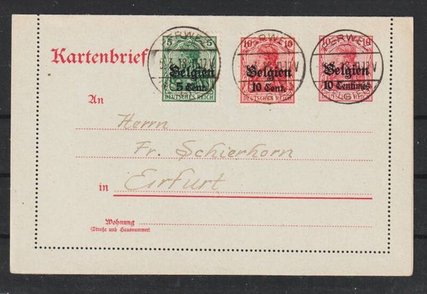 Landespost in Belgien Kartenbrief K 1 PERWEZ (BELGIE) 5.3.18   (s24165)