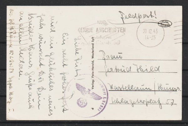 Feldpost Karte  20.12.43 ohne Ortsangabe (s24167)