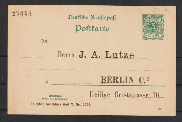 Ganzsache PP "J. A. Lutze BERLIN C.2"  (s24167)
