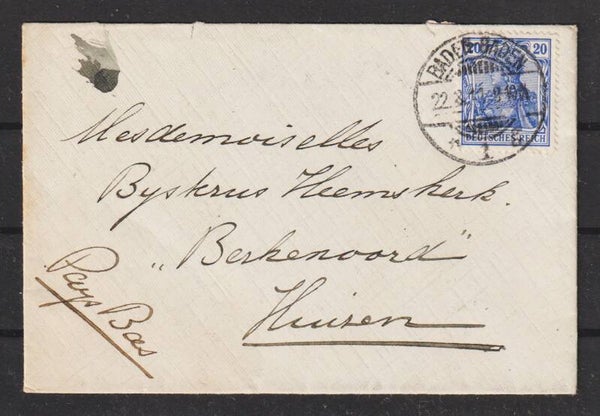 MiNr. 87 I auf Brief BADEN BADEN 22.8.11    (s24170)
