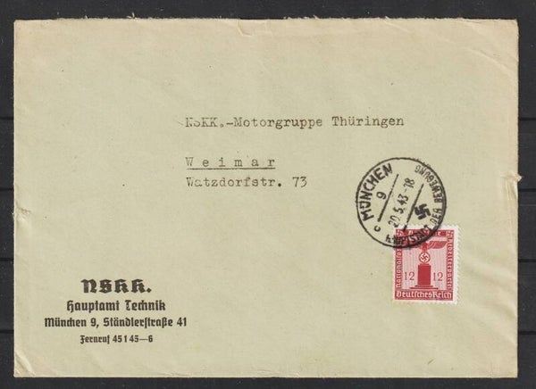 MiNr. D 161 auf Brief  MÜNCHEN  23.5.43   (s24172)