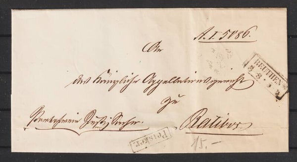 "An das Königliche Appellationsgericht zu Ratibor"  BEUTHEN 8.8.  (s24177)