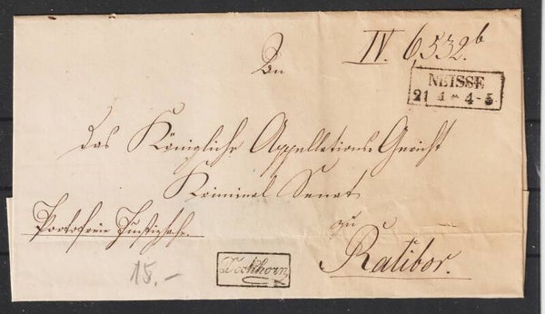 "An das Königliche Appellationsgericht zu Ratibor"  NEISSE 21.4.  (s24178)