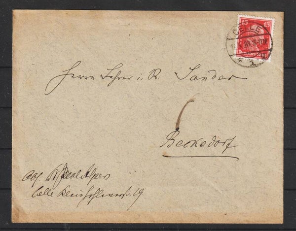 MiNr. 391 auf Brief  CELLE  11.5.28  (s24181)