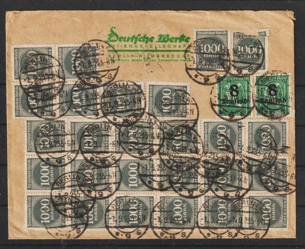 MiNr. 253, 273, 178 auf Brief  BERLIN 1.9.23, Ersttag PP 17, geprüft     (s24188)
