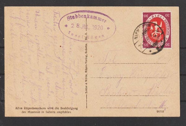 MiNr. 110 AK "Königsstuhl mit.." NIPMEROW 26.7.22   (s24189)