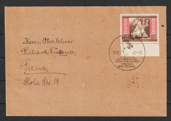 MiNr. 825 EF auf Brief  WIEN 29.12.42  (s24190)