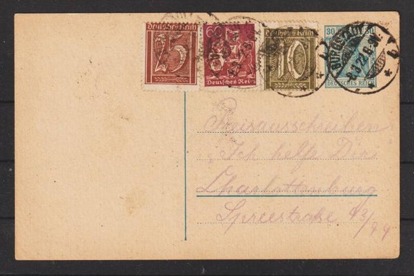 Ganzsache P 120   mit ZuF BURGSTÄDT 8.3.22  (s24190)