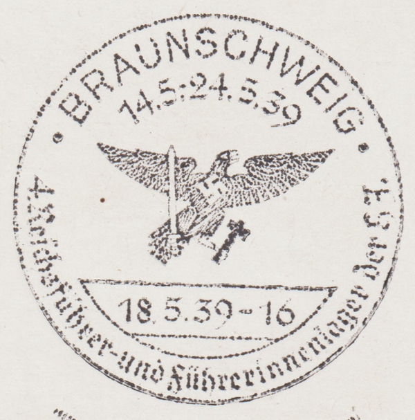 SST "BRAUNSCHWEIG 18.5.39, 4. Reichsführer- und ... "  (s24192)