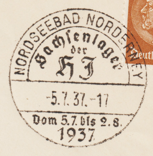 SST "NORDSEEBAD NORDERNEY 5.7.37  Sachsenlager der HJ"  (s24192)