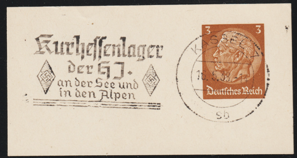 Briefstück, "Kurhessenlager der HJ an der See und in den Alpen"   (s24194)