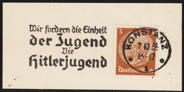 Briefstück, "Wir fordern die Einheit der Jugend, Die Hitlerjugend"   (s24194)
