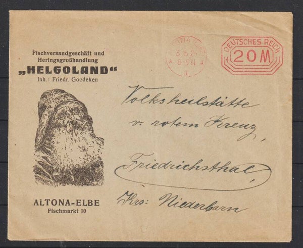 20 Mark Freistempel Drucksache "Fischversandgeschäft und ..." ALTONA (ELBE) 3.5.23  (s24197)