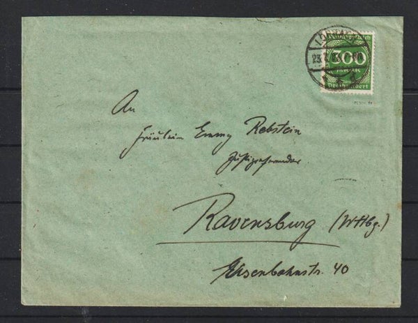 MiNr. 270 auf Brief  LÖRRACH  23.2.23, geprüft  (s24198)