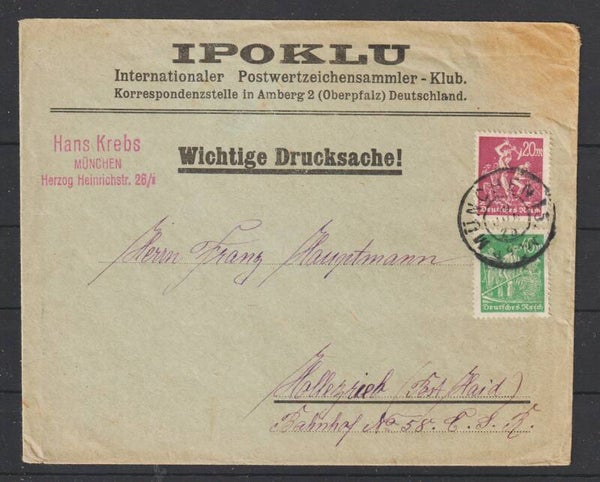 MiNr. 241, 244 Drucksache "IPOKLU ..." MÜNCHEN 30.JUN.23 (s24199)