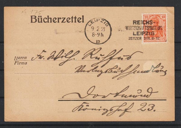 Bücherzettel  "Wittrin & Weise" LEIPZIG 9.2.21   (s26003)