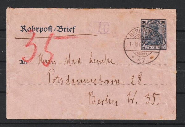 Rohrpost Umschlag RU 5  BERLIN  1.10.02  (s26003)