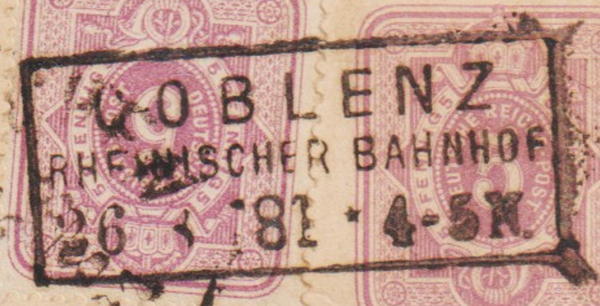 Ganzsache P 10, ZuF  COBLENZ RHEINISCHER BAHNHOF 26.8.81  (s26007)