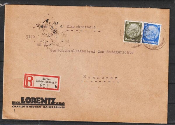 MiNr. 471, 523 auf R-Brief BERLIN-CHARLOTTENBURG 13.9.33  (s26020)