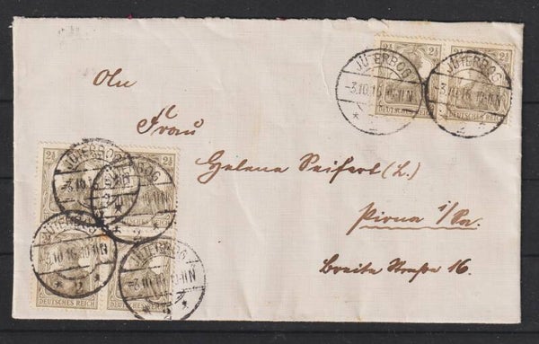 MiNr. 98 auf Brief  JÜTERBOG 3.10.16   (s26012)