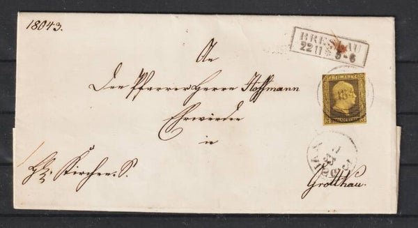 Preussen Brief MiNr. 4 R2 BRESLAU 22.11.  (s26015)