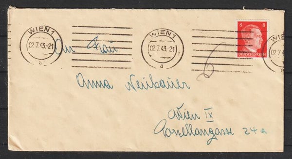 MiNr. 786 auf Brief WIEN 02.7.43  (s26016)