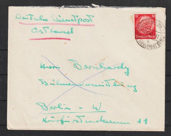 DEUTSCHE DIENSTPOST OSTEN  DUNABURG 10.12.41  (s26017)