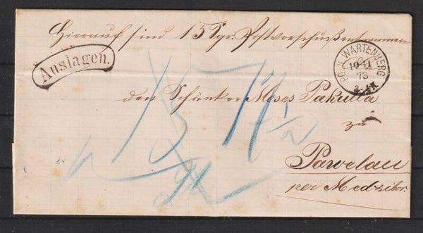 Post Auslagen Brief POLN: WARTENBERG 10.11.73  (s26025)