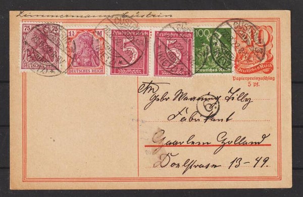 Ganzsache P 141  ZuF,  CÜSTRIN 28.8.22 (s26024)