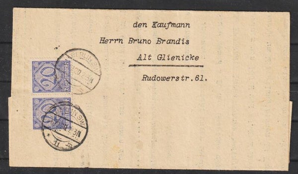 MiNr. D 26 MeF auf Steuerbescheid  BERLIN 6.10.20  (s26025)
