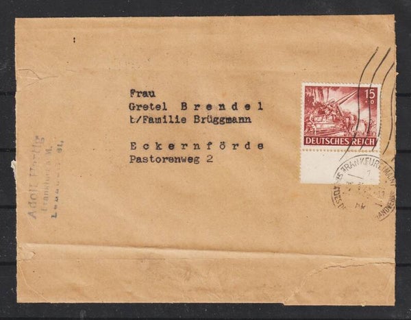 MiNr. 837 auf Brief,  FRANKFURT (MAIN)  7.5.43  (s26026)