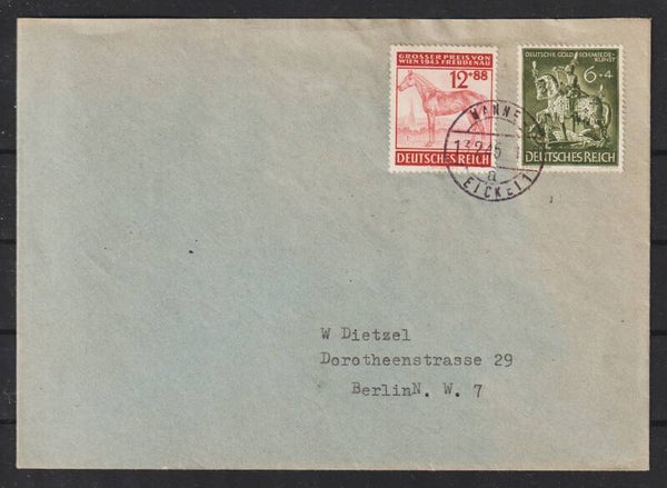 MiNr. 858, 860 auf Brief,  WANNE EIKEL 13.2.45  (s26026)