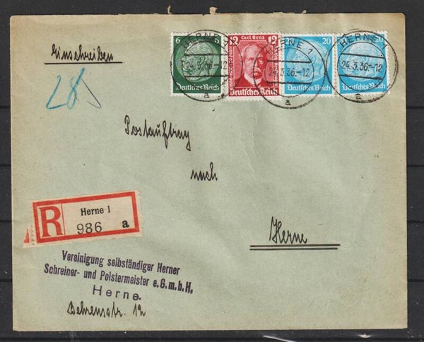 R-Brief, Postauftrag  HERNE 24.3.36  (s26028)
