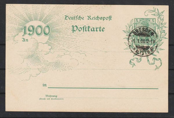 Ganzsache P 43 II  Aad  DRESDEN  1.1.00  (s26029)