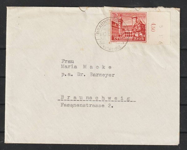 MiNr. 735 auf Brief  BRAUNSCHWEIG 13.5.40 (s26030)