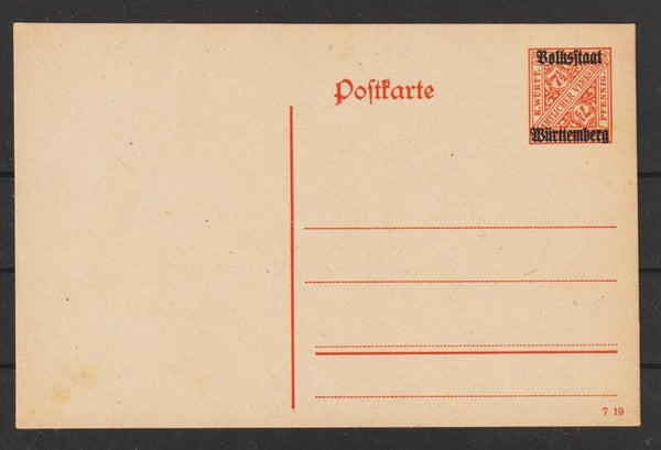 Würtemberg Ganzsachen DP 48  (s26030)