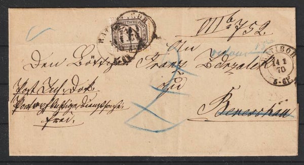 NDP MiNr. D 4 auf Brief RATIBOR 14.1.70  (s26034)