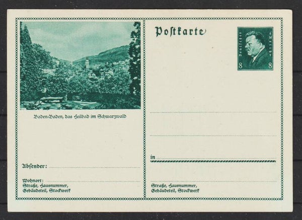 Ganzsache  P 192  Baden-Baden Seilbad im Schwarzwald (s26035)