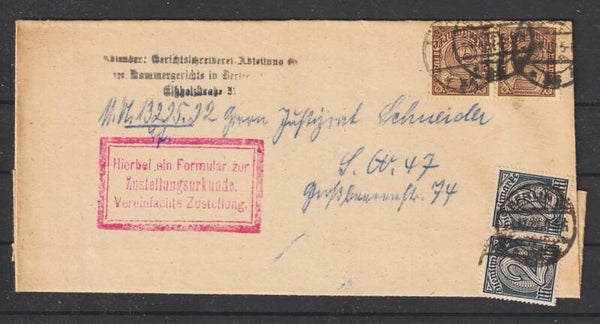 MiNr. D 33, D 70 auf Brief  BERLIN  4.12.22  (s26039)