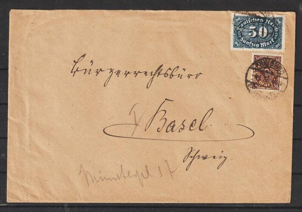 MiNr. 208, 246 auf Brief FREIBURG 4.1.23  (s26041)